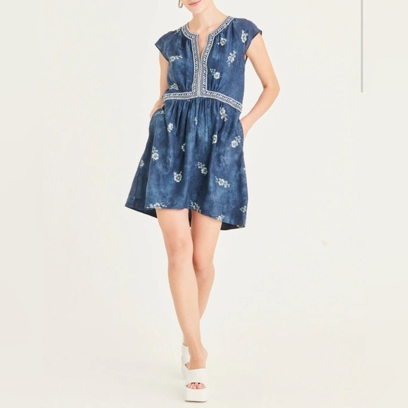 Secret Mission Mirelle Organic Cotton Embroidered Mini Dress Size Medium NWT - Picture 6 of 8